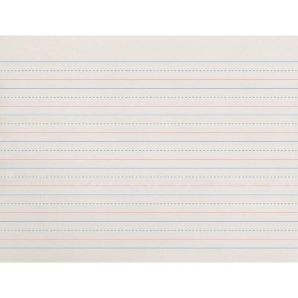 Zaner-Bloser Dotted Midline Newsprint Paper 500 Sheets - 0.63" Ruled - Unruled Margin - 10 1/2" x 8" Sheet Size - White Paper - 500 / Pack (ZP2611)